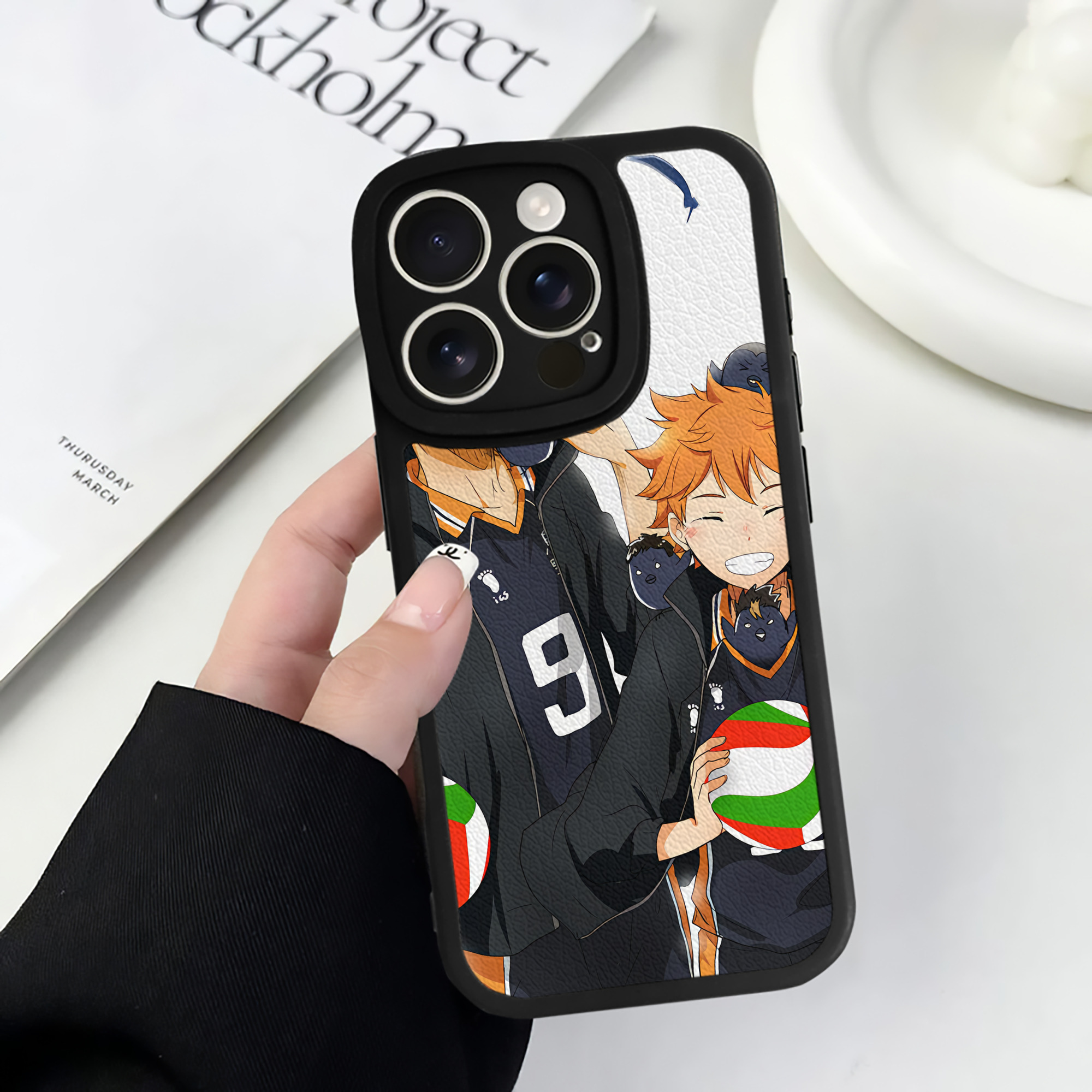 （画像用） ハイキュー!! Haikyu!! 【iPhone 16シリーズ対応】シリコンスマホケース（レザー調） 材質：シリコン